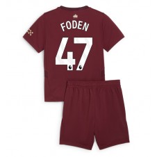 Manchester City Phil Foden #47 Tredjedraktsett Barn 2024-25 Kortermet (+ korte bukser)